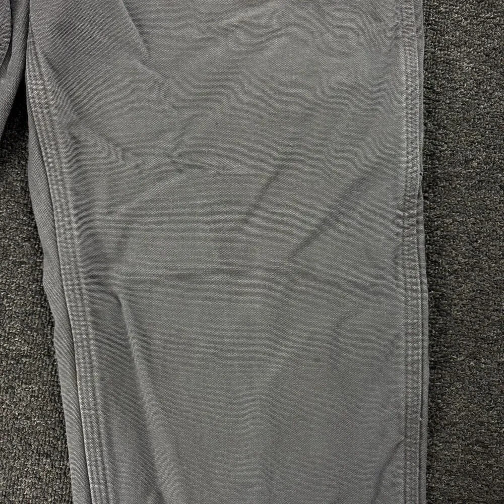 Carhartt Flannel Lined Dungaree Pants Size 34X30 Gray B111 GVL Workwear